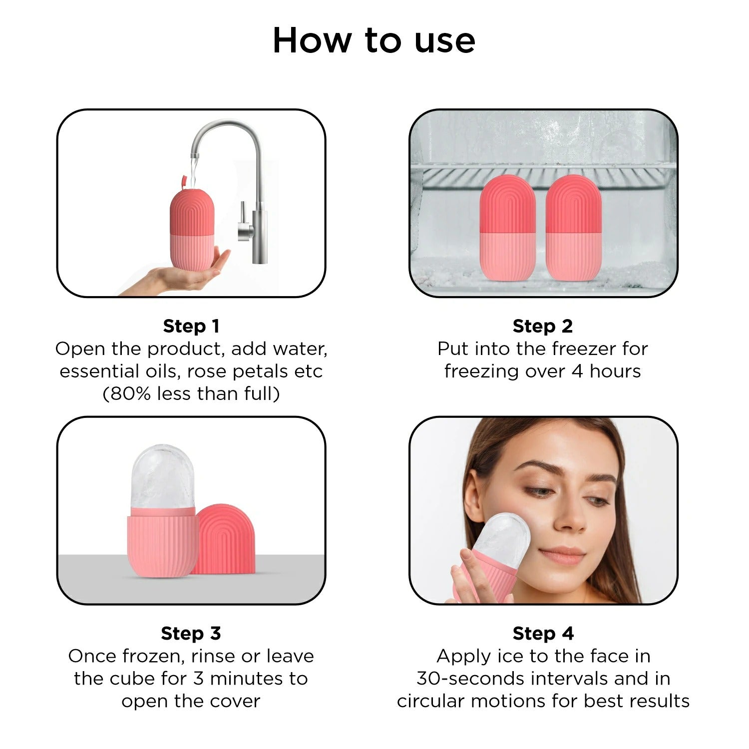 Ice Roller Facial Massage | Silicone Cleansing Ice Lattice