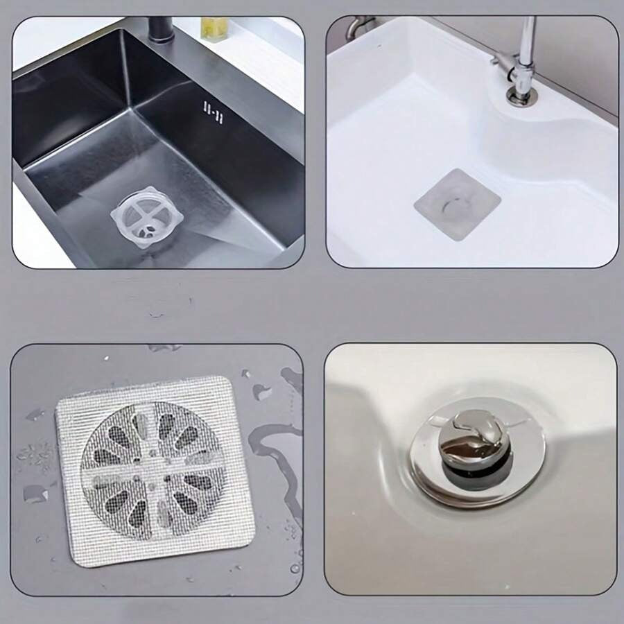 30 Pcs Multifunctional Net Sticker Drainer Net For Bathroom - Kitchen Etc